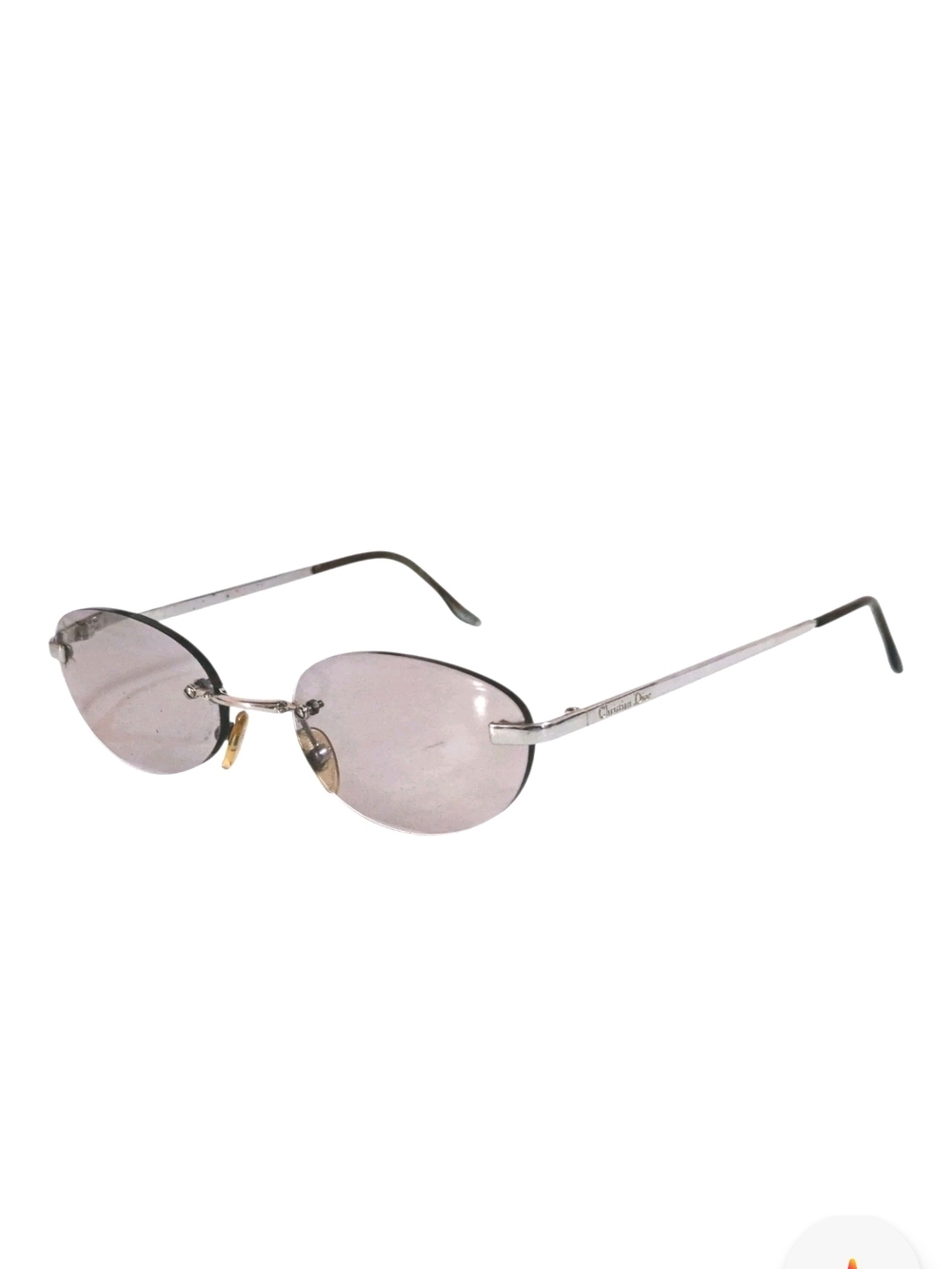 Vtg Christian Dior CAT 58ENH Rimless Oval Grey/silver Women